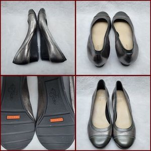 Cole Haan Nike Air Size 9 Ballet Wedge Pewter Leather